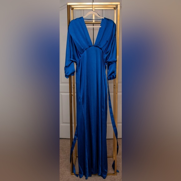 🦋Blue PINKO Satin Dress w/Bow 🦋 - Picture 5 of 6